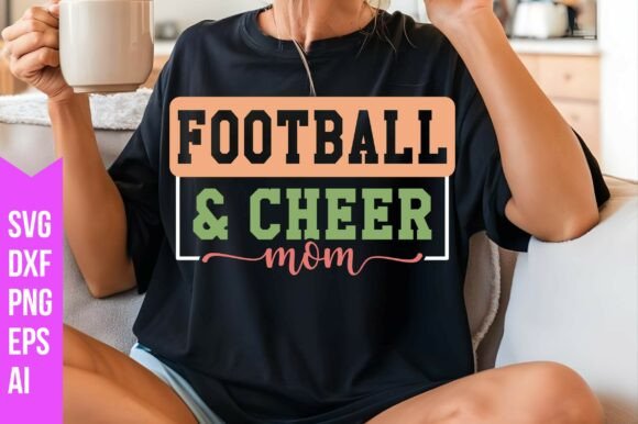 Football Cheer Mom Svg: Graphics for T-Shirt Designs