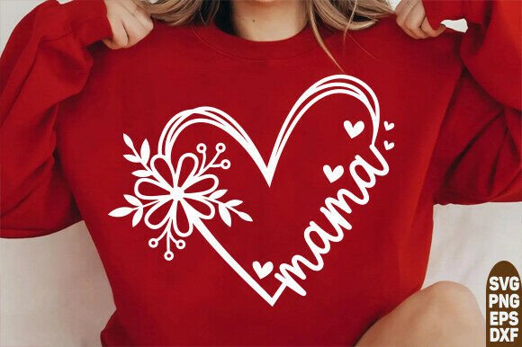 Mama SVG & Heart Graphics for T-Shirt Designs