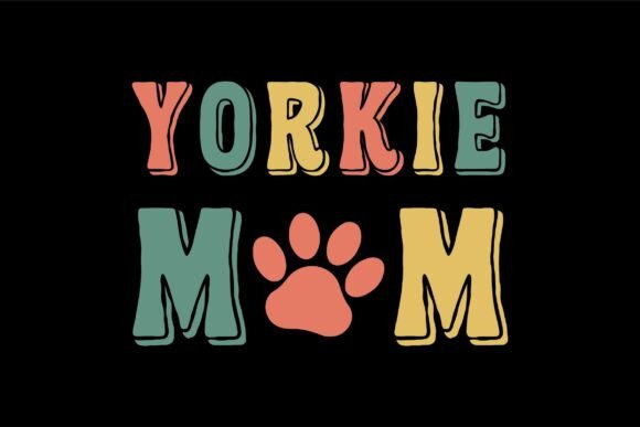 Retro Yorkie Mom SVG: Graphics for T-Shirt Designs