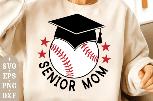 Senior Baseball Mom SVG: Graphics for T-Shirt Designs