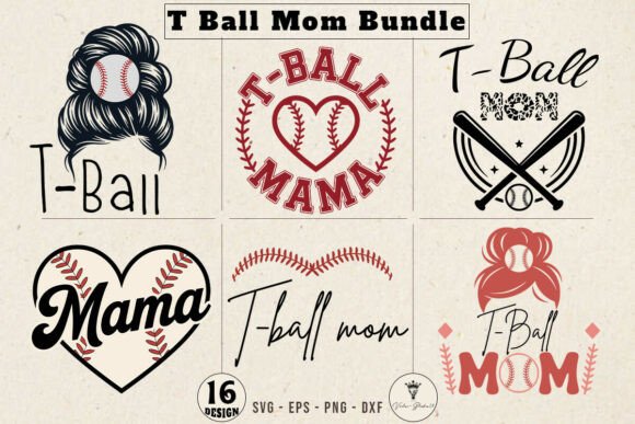 T Ball Mom SVG Bundle: Graphics & Illustrations