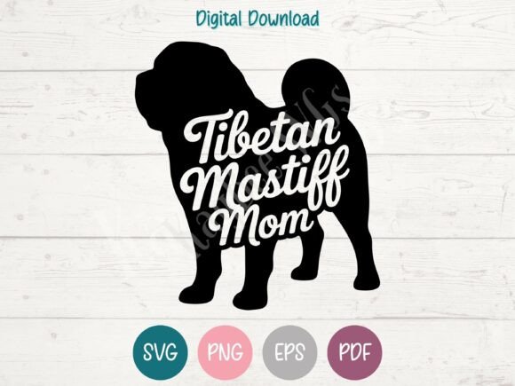 Tibetan Mastiff Mom SVG: Premium Graphics for T-Shirt Designs